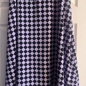 Disturbia Black and Purple Checkered A-Line Skirt